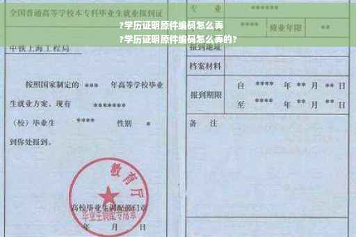 ?学历证明原件编码怎么弄
?学历证明原件编码怎么弄的?
