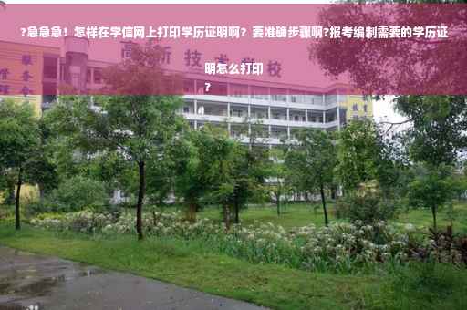 ?急急急！怎样在学信网上打印学历证明啊？要准确步骤啊?报考编制需要的学历证明怎么打印
?