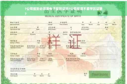 ?公司报到必须要电子报到证吗?公司报道不要学历证明
?