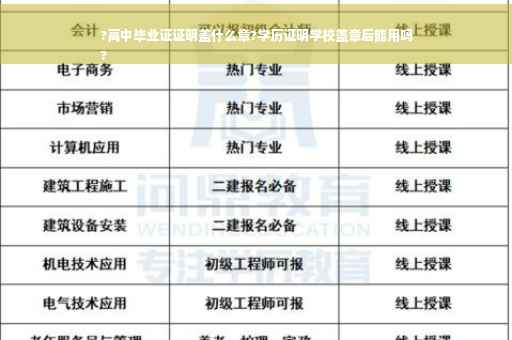 ?高中毕业证证明盖什么章?学历证明学校盖章后能用吗
?