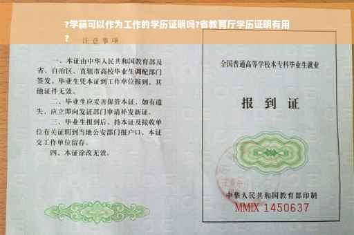 ?学籍可以作为工作的学历证明吗?省教育厅学历证明有用
?