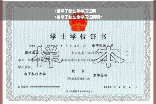 ?辍学了怎么拿学历证明
?辍学了怎么拿学历证明呢?