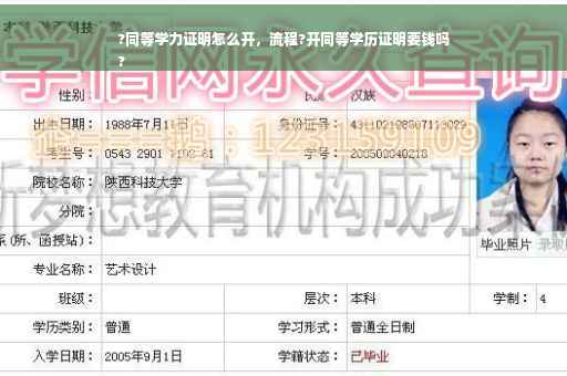 ?同等学力证明怎么开，流程?开同等学历证明要钱吗
?