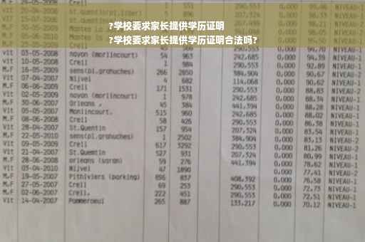 ?学校要求家长提供学历证明
?学校要求家长提供学历证明合法吗?