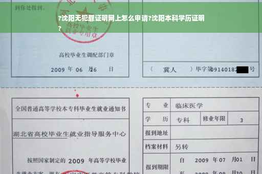 ?沈阳无犯罪证明网上怎么申请?沈阳本科学历证明
?