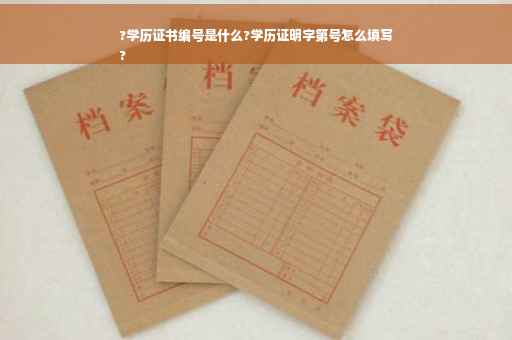 ?学历证书编号是什么?学历证明字第号怎么填写
?