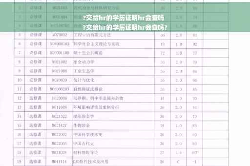 ?交给hr的学历证明hr会查吗
?交给hr的学历证明hr会查吗?