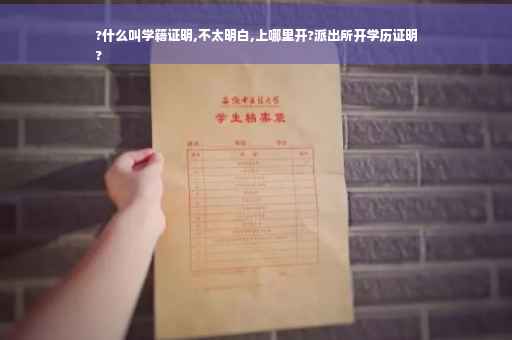 ?什么叫学籍证明,不太明白,上哪里开?派出所开学历证明
?