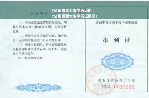 ?公司需要大专学历证明
?公司需要大专学历证明吗?