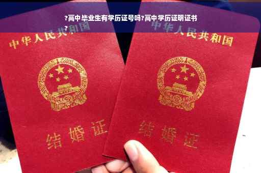 ?高中毕业生有学历证号吗?高中学历证明证书
?