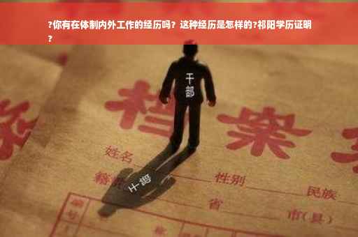 ?你有在体制内外工作的经历吗？这种经历是怎样的?祁阳学历证明
?