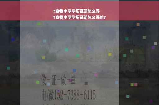 ?查我小学学历证明怎么弄
?查我小学学历证明怎么弄的?