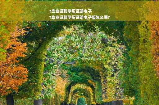 ?毕业证和学历证明电子
?毕业证和学历证明电子版怎么弄?