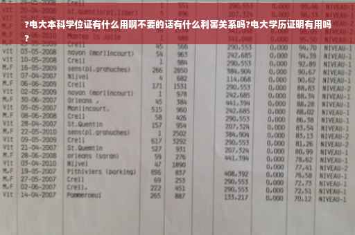 ?电大本科学位证有什么用啊不要的话有什么利害关系吗?电大学历证明有用吗
?