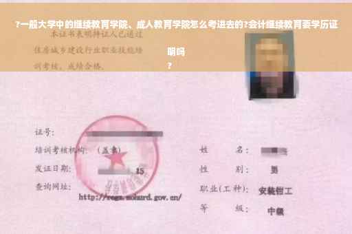 ?一般大学中的继续教育学院、成人教育学院怎么考进去的?会计继续教育要学历证明吗
?