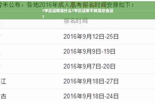 ?学历证明是什么?学历证明不就是毕业证
?
