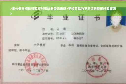 ?考公务员或教师政审时看毕业登记表吗?学校开具的学历证明能通过政审吗
?