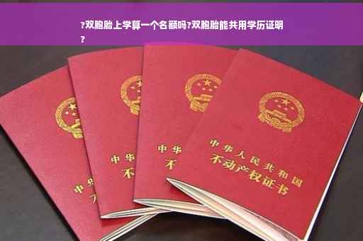 ?双胞胎上学算一个名额吗?双胞胎能共用学历证明
?