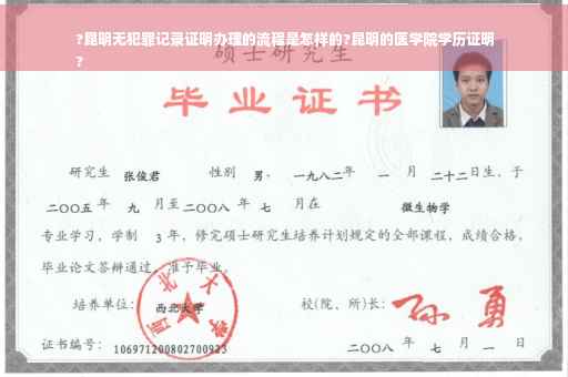?昆明无犯罪记录证明办理的流程是怎样的?昆明的医学院学历证明
?