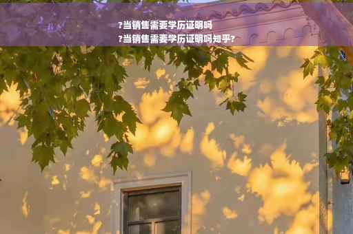 ?当销售需要学历证明吗
?当销售需要学历证明吗知乎?