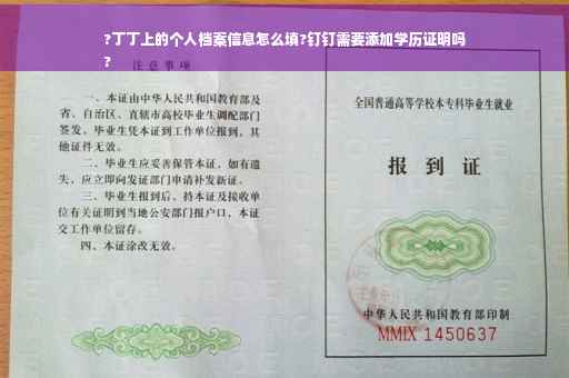 ?丁丁上的个人档案信息怎么填?钉钉需要添加学历证明吗
?