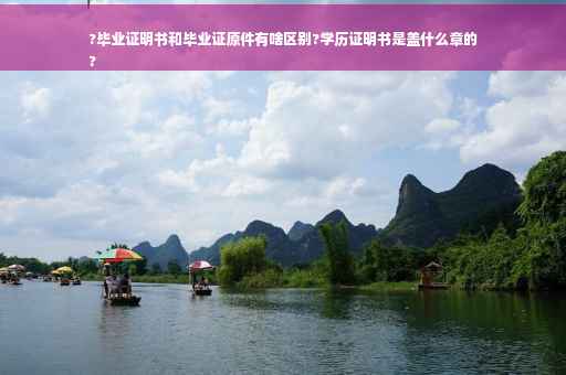?毕业证明书和毕业证原件有啥区别?学历证明书是盖什么章的
?