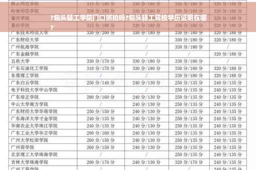 ?包头轻工学院门口抓拍吗?包头轻工驾校学历证明在哪
?