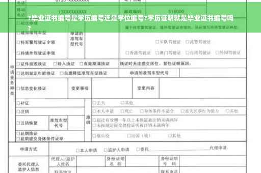?毕业证书编号是学历编号还是学位编号?学历证明就是毕业证书编号吗
?