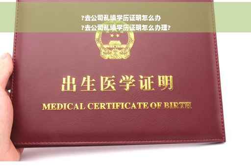 ?去公司乱填学历证明怎么办
?去公司乱填学历证明怎么办理?