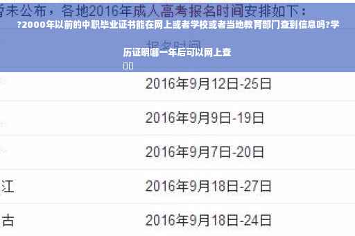 ?2000年以前的中职毕业证书能在网上或者学校或者当地教育部门查到信息吗?学历证明哪一年后可以网上查
⚡️