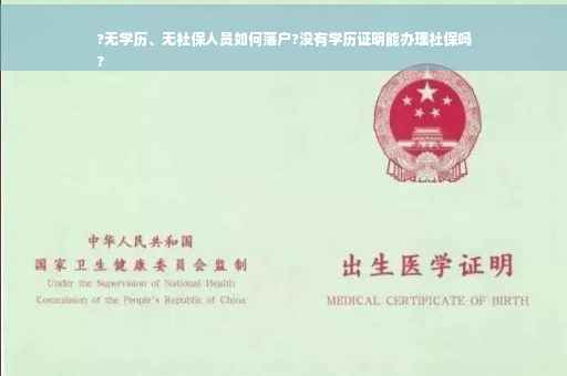 ?无学历、无社保人员如何落户?没有学历证明能办理社保吗
?