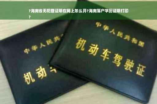 ?海南省无犯罪证明在网上怎么开?海南落户学历证明打印
?