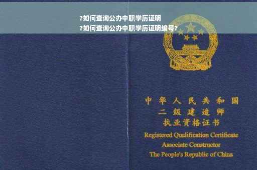 ?如何查询公办中职学历证明
?如何查询公办中职学历证明编号?