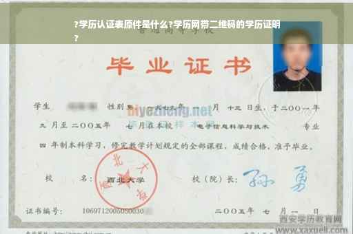 ?学历认证表原件是什么?学历网带二维码的学历证明
?