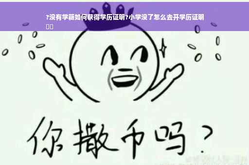 ?没有学籍如何获得学历证明?小学没了怎么去开学历证明
⚡️