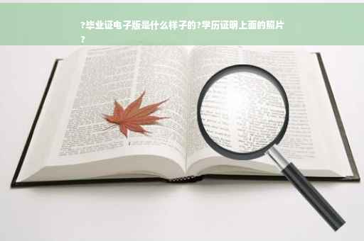 ?毕业证电子版是什么样子的?学历证明上面的照片
?