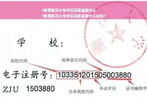 ?教育局开大专学历证明需要什么
?教育局开大专学历证明需要什么材料?