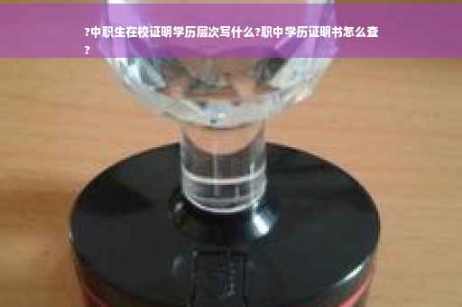 ?中职生在校证明学历层次写什么?职中学历证明书怎么查
?
