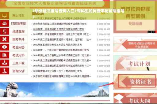 ?毕业证书编号查询入口?专科生如何查学历证明编号
?