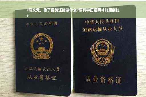 ?没文凭，除了搬砖还能做什么?没有学历证明才能赚到钱
?