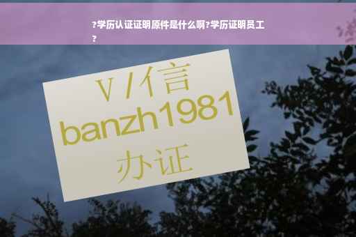 ?学历认证证明原件是什么啊?学历证明员工
?