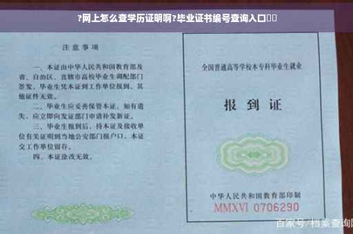 ?网上怎么查学历证明啊?毕业证书编号查询入口⚡️