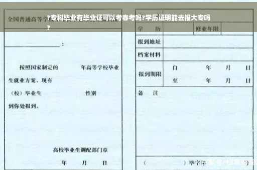 ?专科毕业有毕业证可以考春考吗?学历证明能去报大专吗
?