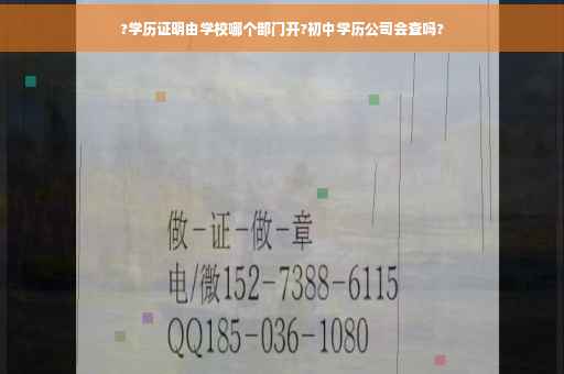 ?学历证明由学校哪个部门开?初中学历公司会查吗?