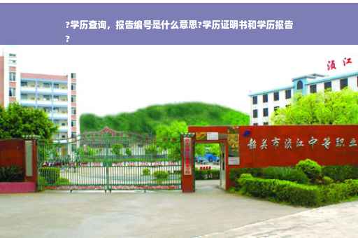 ?学历查询，报告编号是什么意思?学历证明书和学历报告
?