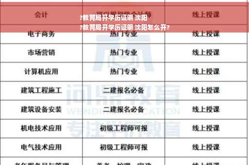 ?教育局开学历证明 沈阳
?教育局开学历证明 沈阳怎么开?