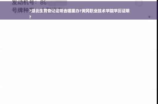 ?湖北生育登记证明去哪里办?黄冈职业技术学院学历证明
?