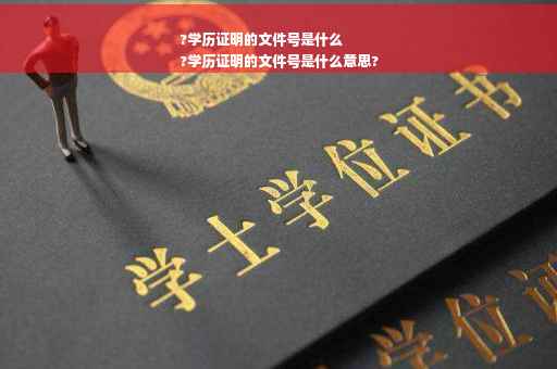 ?学历证明的文件号是什么
?学历证明的文件号是什么意思?