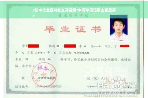 ?初中毕业证书怎么开证明?中等学历证明去哪里开
?