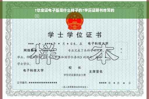 ?毕业证电子版是什么样子的?学历证明书咋写的
⚡️